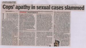 2011-11-17 Cops Apathy in Sexual Cases Slammed TOI