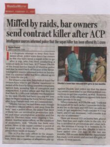 2012-02-27 Miffed by raids, bar owner sends contract killer Mumbai Mirror