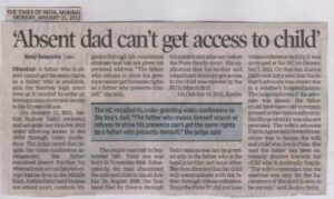 2013-01-21 Absent Dad Cant get access to Child (TOI)